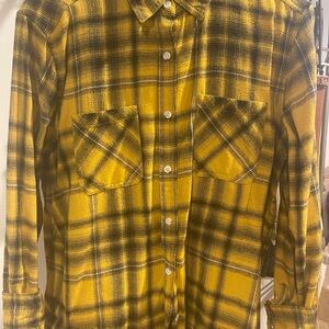 Mossimo Supply Co. Yellow Plaid Button-Up Shirt
